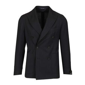Tagliatore Men Double-Breasted Herringbone Fabric Blazer